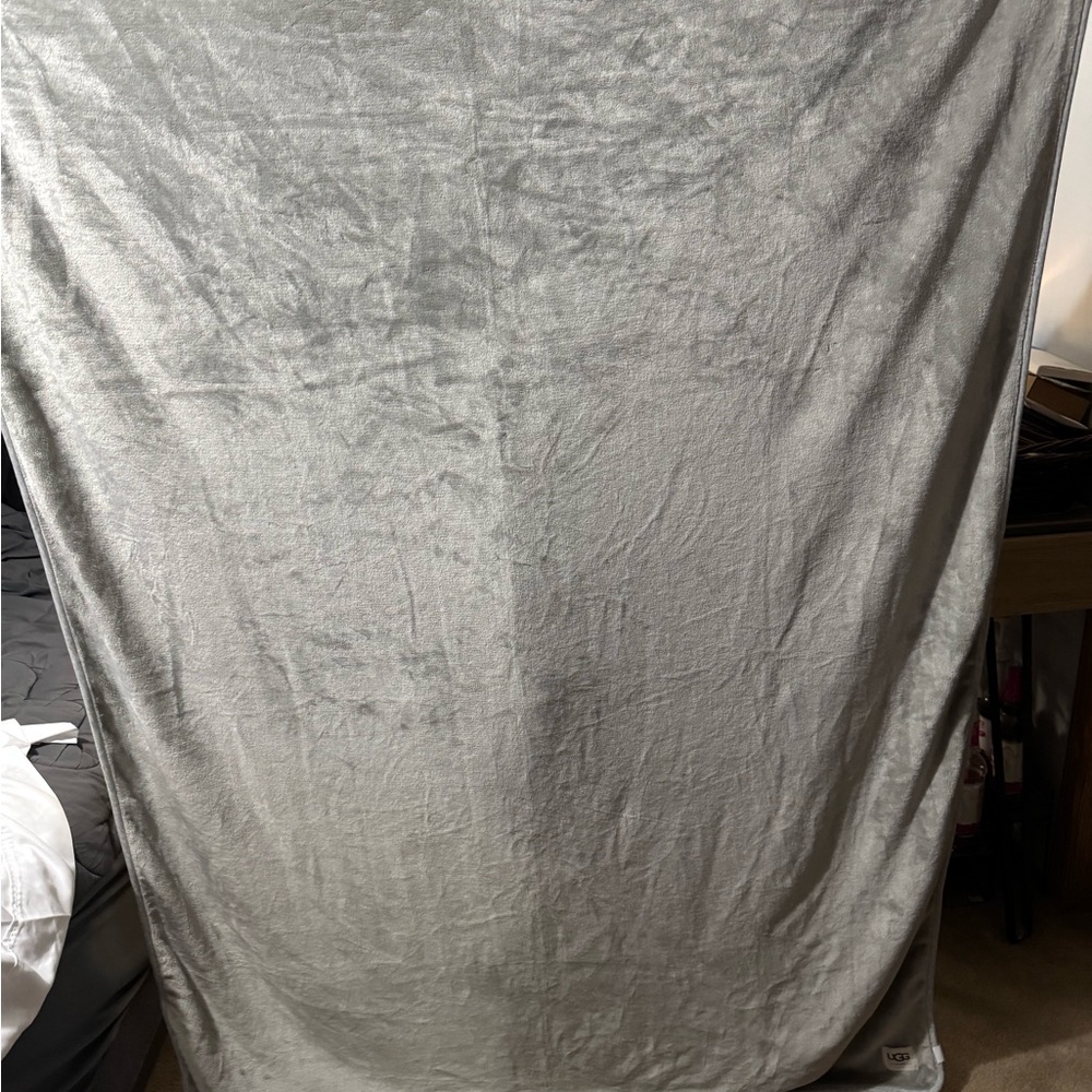 UGG Gray Plush Blanket